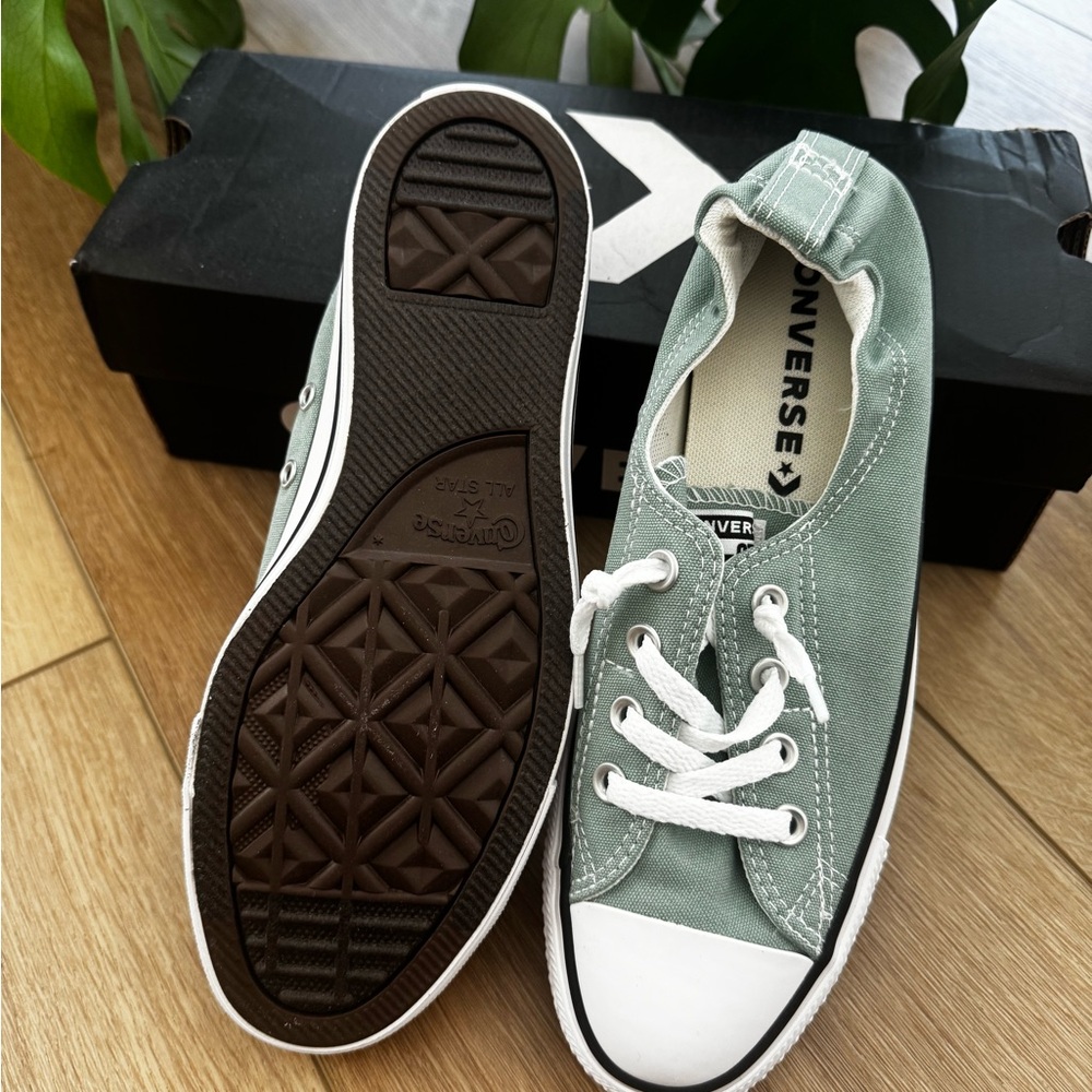 Converse Sage Green Canvas Sneakers - Picture 3 of 5